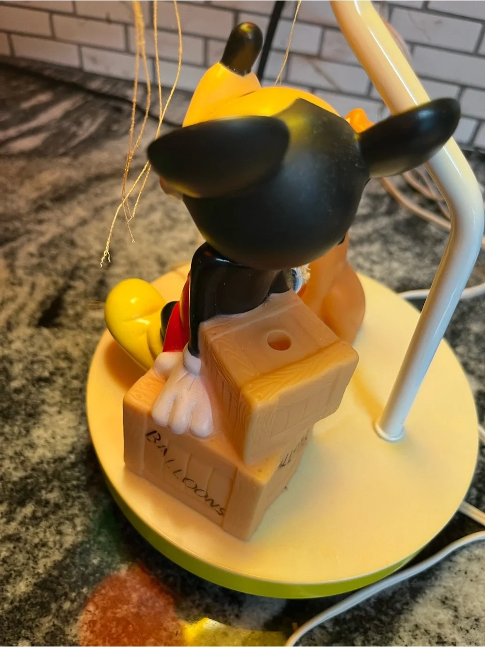Vtg Mickey Mouse & Pluto Balloon Children's Lamp Light Nightlight
